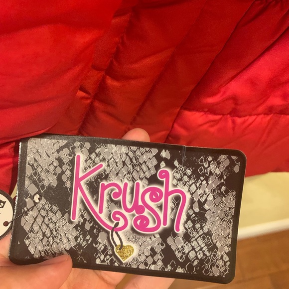 Red Puffer Jacket with fur hood - Picture 6 of 6